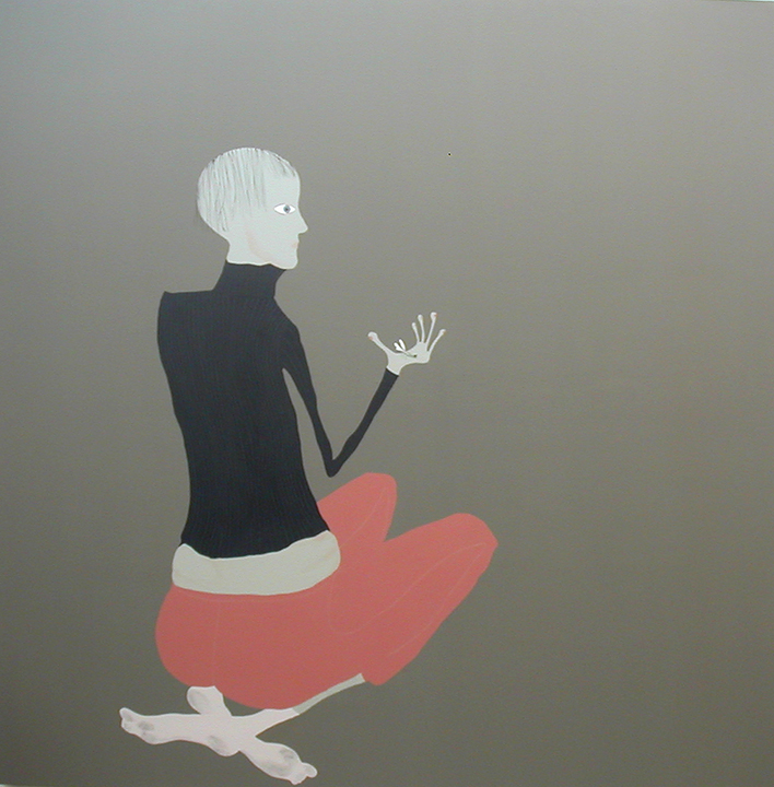 Thordis Adalsteinsdottir, Anna and a Butterfly, 2003, acrylic on canvas, 60x60 inches