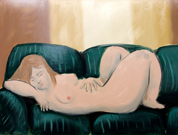 Chris Rywalt, On the Sofa, 2009, oil on panel