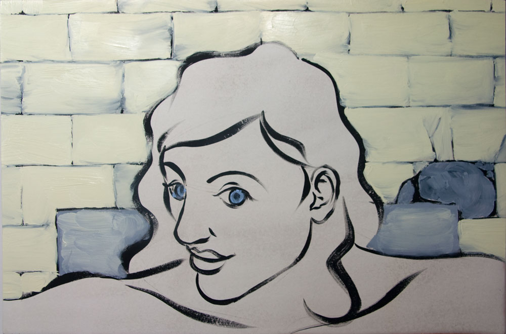 Chris Rywalt, Subway Tiles (in progress), 2009, oil on panel