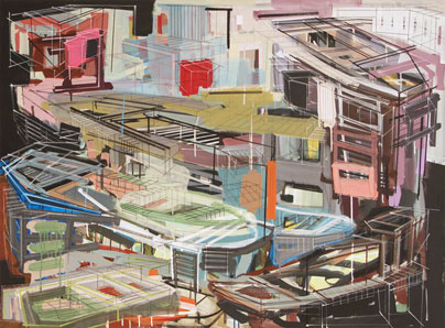 Denyse Thomasos, Lollipop Nation, 2009, acrylic on canvas, 40x54 inches