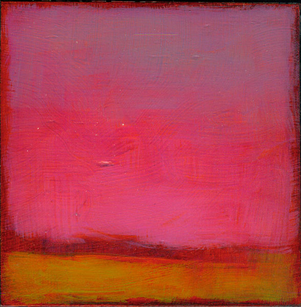 Tracy Helgeson, Horizon Lines (Eight), 2008, oil on panel, 4x4 inches
