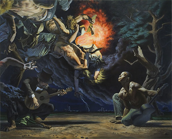 Nicola Verlato, Cleveland Mississippi, 1932,  2010, oil on linen, 78x96 inches