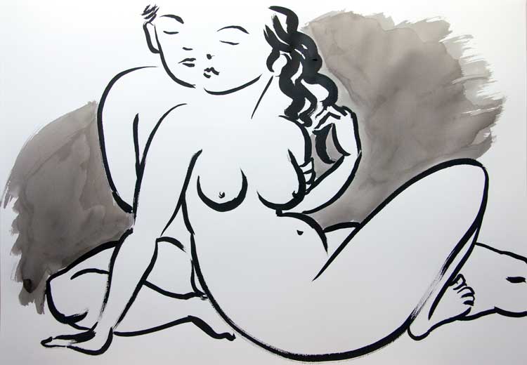 Chris Rywalt, Couple #1, 2009, ink on paper