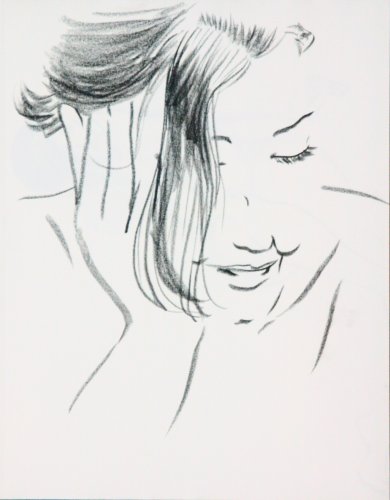 Chris Rywalt, Mia #1, 2007, Conte on paper, 11x14 inches