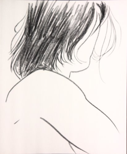Chris Rywalt, Mia #6, 2007, Conte on paper, 14x17 inches