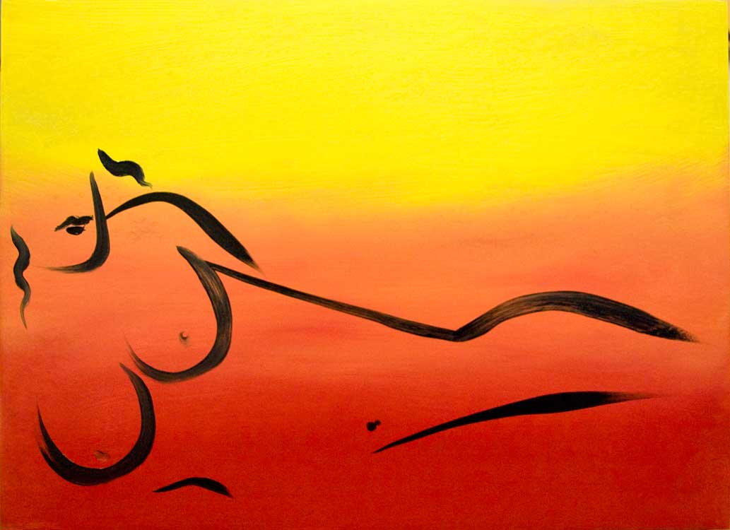 Chris Rywalt, Sunset Nude #1, 2009, oil on panel