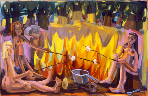 Judith Linhares, Wild Nights, 2005, oil on canvas, 51x78 inches