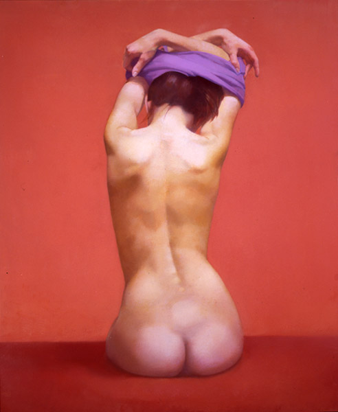 Sharon Sprung, R Undressing, 2006, oil on panel, 44x36 inches