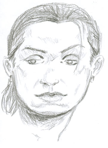 Chris Rywalt, Waitress from Friendly's, 2005, crayon on paper