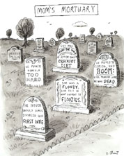 Roz Chast, Mom's Mortuary, 2001, pen and ink on paper, 12x9 inches