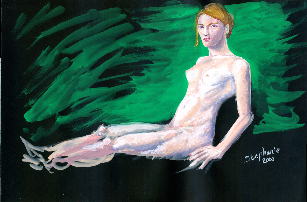 Chris Rywalt, Stephanie, 2008, gouache on paper, 12x18 inches