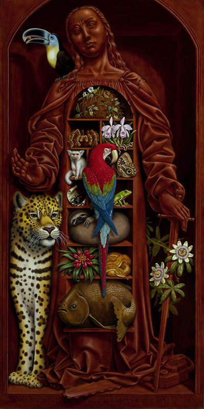 Madeline von Foerster, Amazon Cabinet, 2008, oil and egg tempera on panel, 30x60 inches