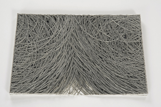 Adam Fowler, Untitled (64 layers), 2008, graphite on paper, hand cut and layered, 5.5x8 inches