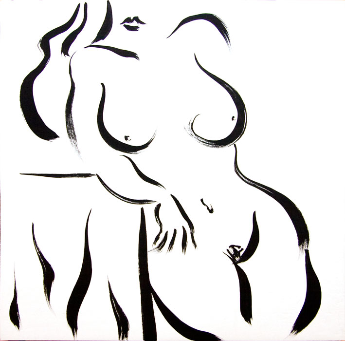 Chris Rywalt, Curvy Woman (in progress), 2009, oil on panel