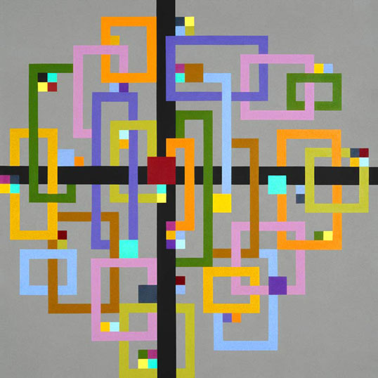 Julie Karabenick, Composition 71, 2007, acrylic on canvas, 28x28 inches