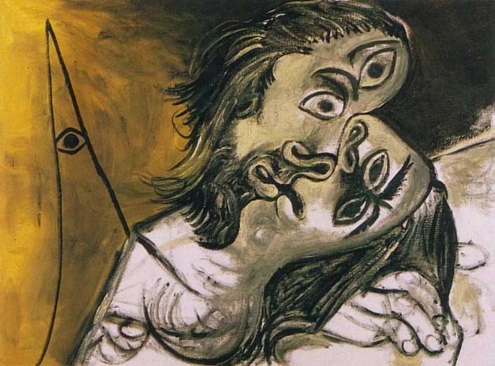 Pablo Picasso, Le baiser I, 1969, oil on canvas, 97x130 cm