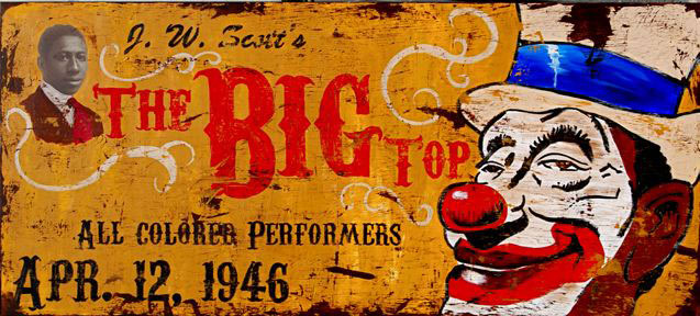 Cedric Smith, The Big Top, 2008, mixed media on canvas, 36x80 inches