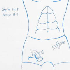 Andrew Jeffrey Wright, Swimsuit #3 (detail), 2009, silkscreen print, edition of 40, 11x14 inches